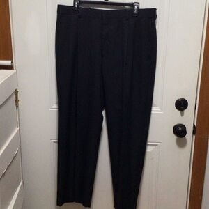 Haggar Navy Blue Men's Dress Pants - Classic Flat Front Trousers